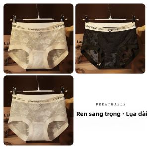 MiiOW | Quần lót tam giác mỏng bằng lụa băng không đường may cho nữ mùa hè kháng khuẩn quần lót lưng giữa cạp thấp
