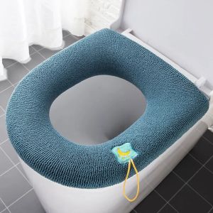 W18 Thicken Warme WC Toilet Seat Cover Soft Mat Washable Closestool Mat Seat Case Toilet Lid Pad Bidet Cover Bathroom Accessories