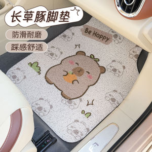 Capabala Car Foot Mat Cute Long Grass Dolphin Non Slip Stain-Resistant Car Floor Mat Car Universal Wire Ring Floor Mat