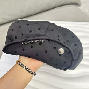 Polka Dotcloud Octagonal Hat Womens New Beret Big Head Circumference Shows the Face Small Painter Hat A Variety of Ways to Wear
