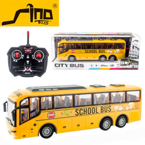 1/30 Kids Toy Rc Car Remote Control School Bus with Light Tour Bus 2.4G Radio Controlled Electric Car Machine Toys for Children