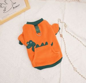 Pet Dinosaur Hoodie Dog T-shirt Cat Vest Pet Clothing Shih Tzu,Can Be Pulled