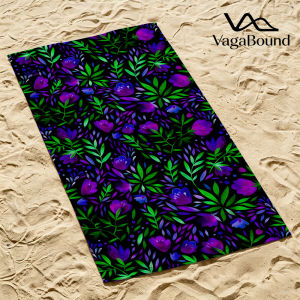 BILIBILI | Neon Purple Floral Quick Drying Beach Towels Ultra Lightweight Fast-drying Super Absorbent It is a must-have item for summer