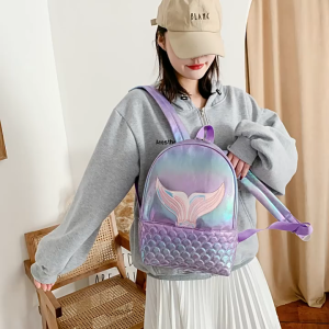 KEDAIBUTIK (642) Tas Ransel Mermaid Glitter Pastel Import / Backpack Ekor Duyung Anak Cute Terbaru