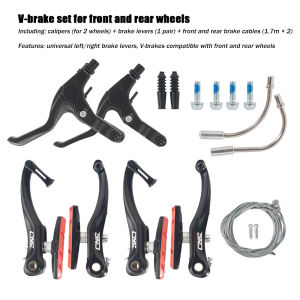 CNC Bicycle V-Brake Set with Brake Shoes & Cables for MTB Road BMX Folding Bike Universal Front/Rear Brakes parts