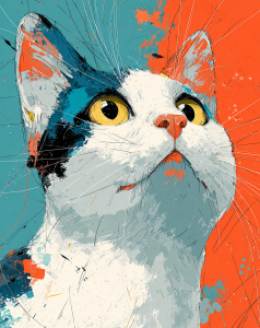 RUOPOTY Painting By Numbers Modern Simple Oil Paint Cat and Dog Diy Set Arts Crafts Handmade Art Supplies Gift Artwork Wall Art