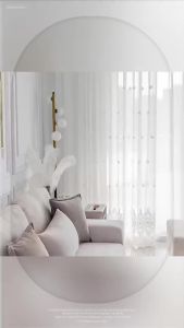 1Pc Nordic Simple Embroidered Curtain Semi-Transparent Window Treatment for Living Room Bedroom Floating Balcony Light Filtering