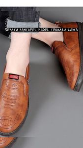 SK Online Shoping K20 Sepatu Slip On Kulit  PU Sepatu Pria sepatu Kulit Nyaman Di kaki Sepatu Kerja Sepatu Kulit PU Casual  Sepatu Casual Pria Keren Terbaru Sepatu Pria Gaya Anak Muda