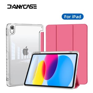 DANYCASE | Case For iPad 11th (A16) 11in 2025/10th Gen 10.9 Inch 2022 Support Auto Wake/Sleep Trifold Stand Cover with Soft acrylic Back