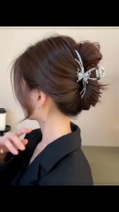 F4 Jepit Rambut Korea Bahan Alloy 11.5cm Model Kupu Kupu dengan Aksesoris Moonstone Jedai HCM037