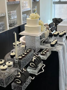 Black Dessert Table Decoration Display Stand Afternoon Tea Cake Tray European-Style Wedding Dessert Decoration