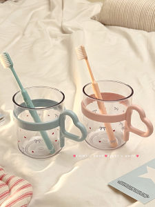 แก้วล้างหน้าแบบใสสำหรับเด็กผู้หญิง แก้วแปรงสีฟันไฟฟ้า คู่ ความสวยงามสูง สำหรับใช้ในบ้าน หอพักนักเรียน คู่รัก