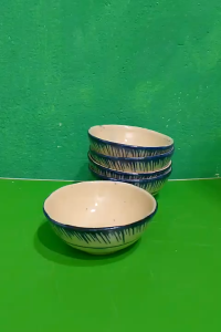 Set 10 chén gốm phết xanh nhỏ loại 11 cm
