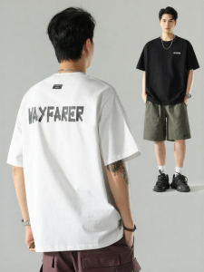 Wood soon | Street Letter Printed Loose Drop Shoulder Sleeve Versatile T-Shirt