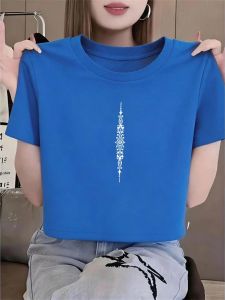 V.C.I | Cotton Short Sleeve Printed Slimming T-shirt