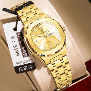 Top POEDAGAR gold watch for women waterproof korean style luxury stainless stee calendar watch