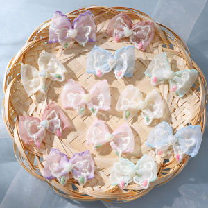 6Pcs/Set 6cm Cute Bows Baby Hairclips Lace Flower Children Girls Hairpins Hairdresses Baby Clip Gifts