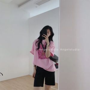 QIANSHUIYIYUN | Stylish Chinese Fashion Pink T-Shirt