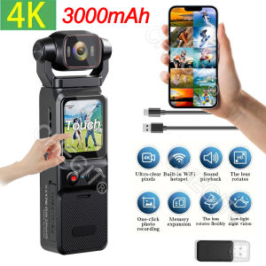 NEW 4K Touchscreen Pocket Camera WIFI Outdoor DV 180°Rotatable UHD Anti-shake Bodycam Sports Action Portable Security Recorder
