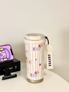 Cốc Giữ Nhiệt Bằng Thép Không Gỉ 316 Dễ Thương Di Động Cho Nữ Cốc Nước Đi Kèm Dây Thừng Hình Con Chó Salami Cốc Đựng Nước Cho Học Sinh