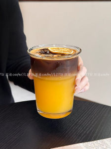 Ins Style Large Capacity American Coffee Glass Cup Milk Tea Drinking Cup Simple Design Water Glass Cup for Drinking And Milk Tea