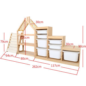 Montessori Style Solid Wood Storage Shelf