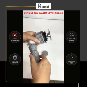 Ống thoát nước ngăn mùi chậu rửa mặt nút nhấn nhỏ có thể dùng cho thoát nước ngang và dọc