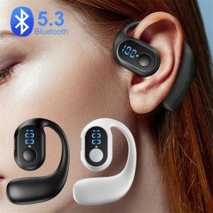 หูฟังบลูทูธไร้สาย5.3 Hi-Fi สำหรับกีฬาหูฟังเพลงตะขอเกี่ยวหูเฮดเซ็ตกันน้ำพร้อมไมค์โทรศัพท์เพลงเกมการเรียน