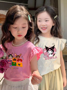 Áo Thun Cotton Tay Ngắn Cho Bé Gái Mùa Hè 2025 Áo Thun Trẻ Em Họa Tiết Hoạt Hình Thời Trang Mỏng Thoáng Khí Thoải Mái