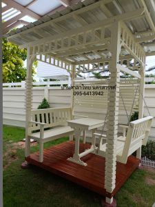 ซุ้มระแนงไม้สักทองขนาดพื้นที่จัดวาง1.50*2.00*2.50ก*ย*ส