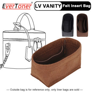 EverToner Cho LV Túi Đựng Đồ Bằng Nỉ VANITY Hộp Đựng Đồ Trang Điểm Sang Trọng Cho Nữ Túi Đựng Đồ Mỹ Phẩm Túi Xách Túi Tote Định Hình