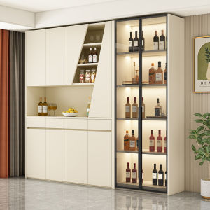 Sideboard Cabinet High Cabinet Integrated Wall Kitchen Tea Locker Living Room Partition Entrance Cabinet Wine Cabinet Accessible Luxury All Solid Wood