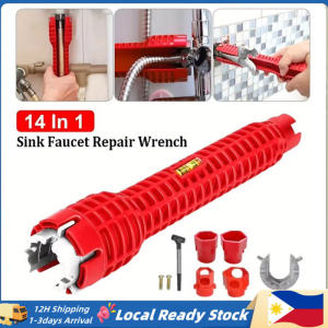 (Local Seller)14 In 1 Faucet Sink Wrenches Multifunction Sink Faucet Key Plumbing Pipe Wrench Anti-slip Kitchen Repair Plumbing Tool Bathroom Wrenches Sets
