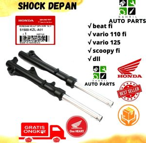 AS SHOCK DEPAN + TABUNG TINGGAL PASANG 1 SET KANAN KIRI HONDA BEAT FI VARIO FI SCOOPY FI VARIO 110/125 FI SCAPY FI KZL ASSY ( CAKRAM )