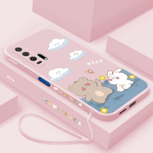 Ultra-Thin Liquid Silicone Phone Case for Huawei Honor 20 pro Goddess Style Full Protection Bear Design Anti-Fall Eco-Friendly