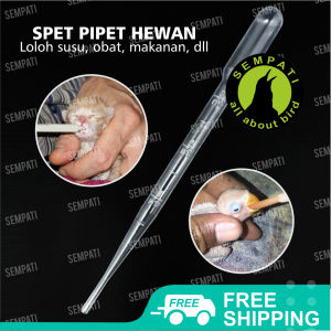 SEMPATI Pipet Spet Untuk Suap Obat Susu Makan Vitamin Hewan Pipet Plastik 3 Ml Alat Bantu Suap Kucing/Anjing Burung Hamster Sugar Glider Piyik Bayi Anak Hewan PPT3ML (Isi 1Pcs)