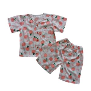 One set anak laki laki perempuan usia 2-5 tahun rayon viscose full kancing depan