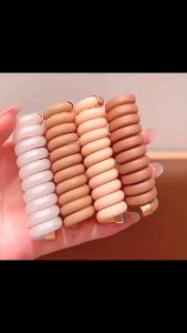 Ikat Rambut Korea Model Kabel Motif Polos Kuncir Kepang Elastis Phone Cord Flower Hair Tie AHD004