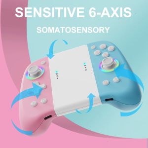 Linyuvo Không Dây L/R Joypad Cho Công Tắc/Chuyển Đổi Lite/OLED Thay Thế Cho Joycon Với đèn LED có thể điều chỉnh Turbo Rung Chuyển Động Đánh Dậy Dễ Thương Kawaii Gamepad Từ Xa Pro Điều Khiển