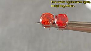 LAMVOICE Jewelry for Women/Stud Earrings with 0.2-4 Carat Orange Zirconia Hypoallergenic Earrings Christmas Gift for Women