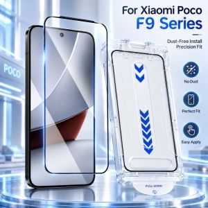 Screen Protector with Dust Removal Chamber for POCO F9 Series HD Clear Shockproof Easy Install Anti Glare Film