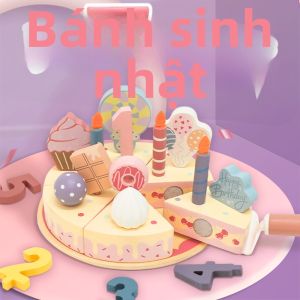 Đồ Chơi Giáo Dục Bằng Gỗ Hình Bánh Sinh Nhật Thật Sự
