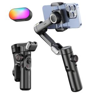 AOCHUAN 3-Axis Handheld Gimbal Stabilizer for Smartphone with Fill Light for iPhone Android Face Tracking Vlog Smart XE