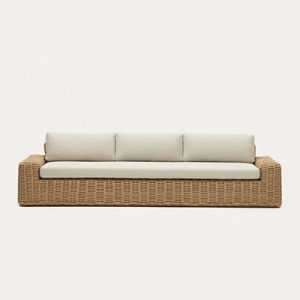 Outdoor Casual Wicker Sofa Coffee Table Set Garden Courtyard Vacation Home Terrace Waterproof Sunscreen Wicker Chair Double Person
