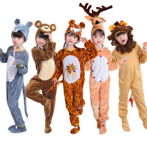 Kids Animal Cosplay Panda Penguin Spider Bee Bird Costume Jumpsuit Boy Girl Halloween Children School Activity Performance Clothes Dress Up 3-16 Years