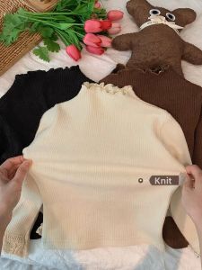 Lace Trim Autumn New Fashion Versatile Childrens Shirt