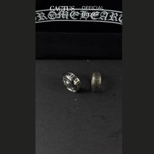 Nhẫn khắc kí tự cổ ngữ nhẫn Rune tròn vát cạnh thép titan không gỉ - Cactus Accessoriesss