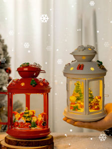 Christmas Decorations Props Small Tabletop Santa Claus Party Scene Decoration DIY Handheld Lamp Material Kit Fairy Lights