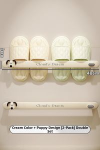 NAIFUNA | Wall-Mounted Drill-Free Bathroom Shoe Rack