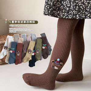 ถุงน่องเด็กผู้หญิงสไตล์เกาหลี ผ้าฝ้ายแท้ ไม่หลุดรู ลายหมี ถุงน่องเด็กฤดูใบไม้ร่วงใหม่ ถุงน่องเด็กผู้หญิง ถุงน่องเด็กผู้หญิง